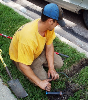 one of our pros is installing a new valve